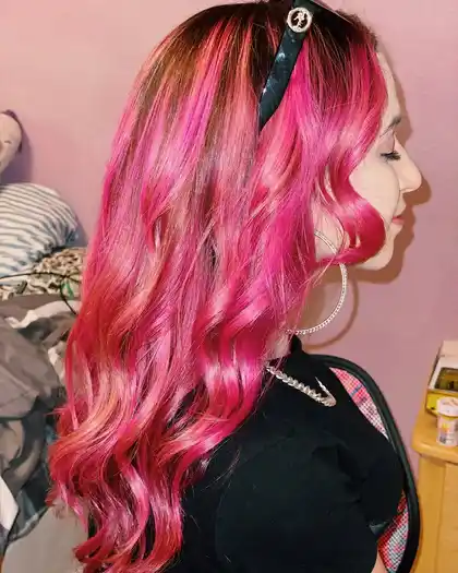 Pink cut and color by Savannah